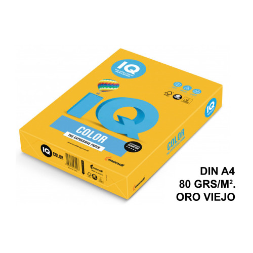 Papel iq color medio, din a4, 80 grs/m². oro viejo, paquete de 500 hojas