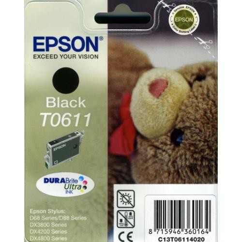 Cartucho ink-jet epson stylus d66/d88/dx3800/dx3850, t0611 negro