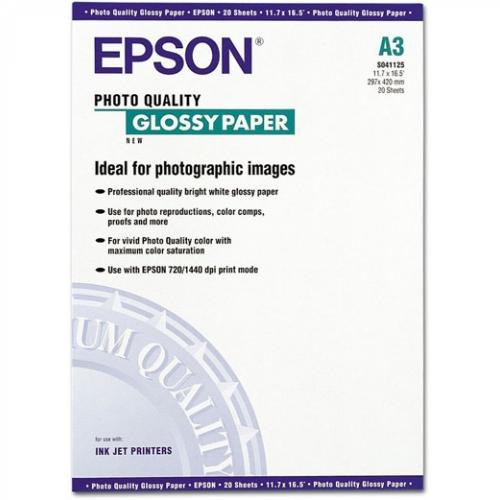 Paquete de 20 hojas de epson photo glossy paper en din a-3 de 141 grs.