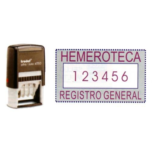 Numerador trodat printy 47504846, 6 bandas de 4 mm.
