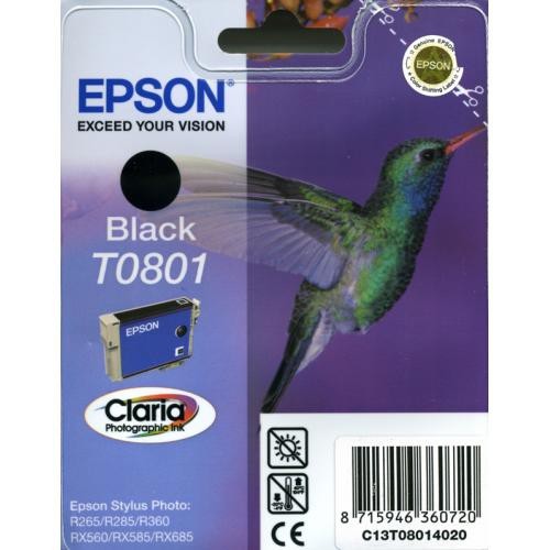 Cartucho ink-jet epson stylus photo p50/px650/px660, t0801 negro