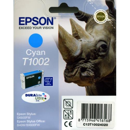 Cartucho ink-jet epson stylus office b40w/bx510w/bx600fw, t1002 cyan