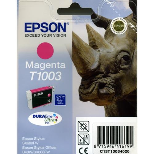 Cartucho ink-jet epson stylus office b40w/bx510w/bx600fw, t1003 magenta