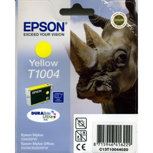 Cartucho ink-jet epson stylus office b40w/bx510w/bx600fw, t1004 amarillo