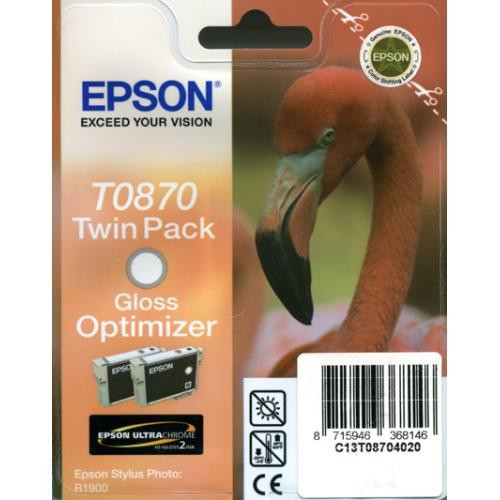 Cartucho ink-jet epson stylus photo r1900, doble pack t0870 optimizador de brillo