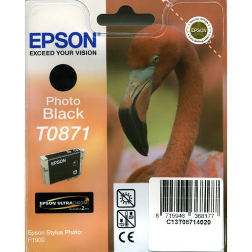 Cartucho ink-jet epson stylus photo r1900, t0871 negro photo