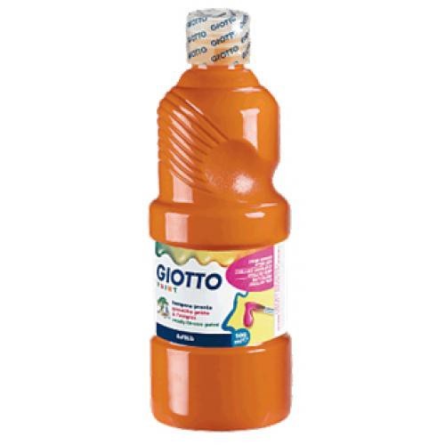 Témpera líquida giotto en botella de 500 ml. de color naranja.