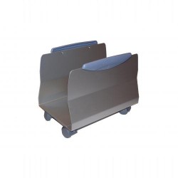 Soporte metálico actiu con ruedas para la cpu en color aluminizado.