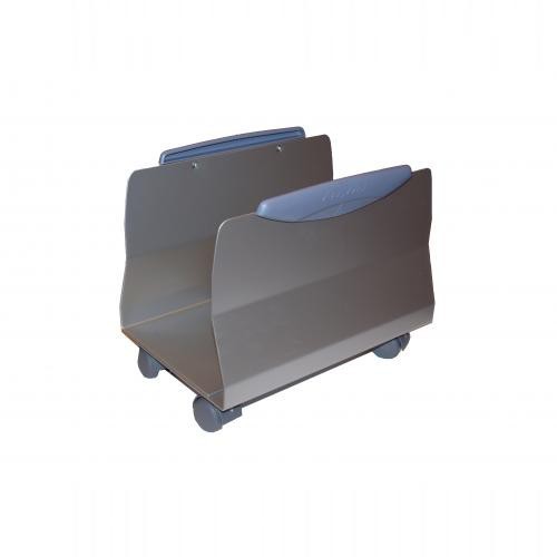 Soporte metálico actiu con ruedas para la cpu en color aluminizado.