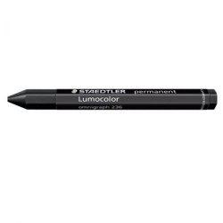Crayón de cera staedtler lumocolor permanent omnigraph 236, negro, caja de 12 uds.