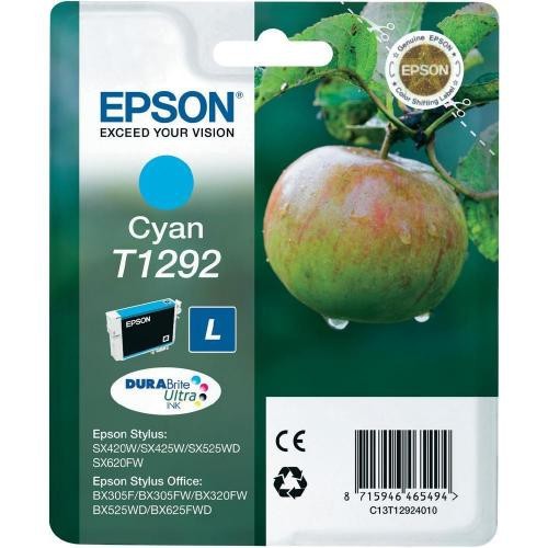 Cartucho ink-jet epson stylus office b42wd/bx305f/bx305fw plus, t1292 cyan