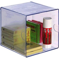 Organizador modular archivo 2000 con un hueco en azul transparente.
