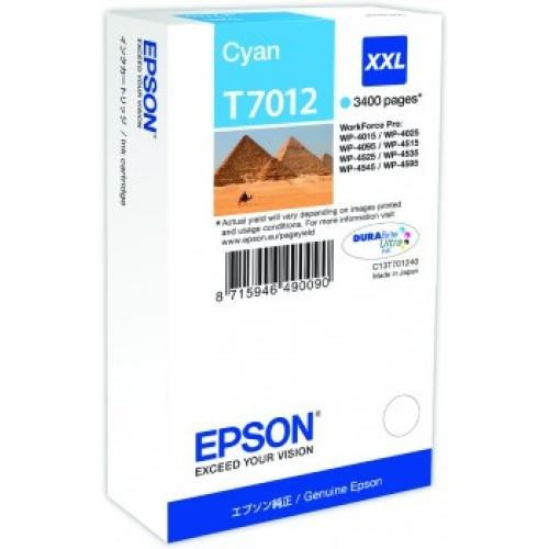 Cartucho ink-jet epson workforce pro wp-4000/wp-4015dn/wp-4020, t7012 cyan