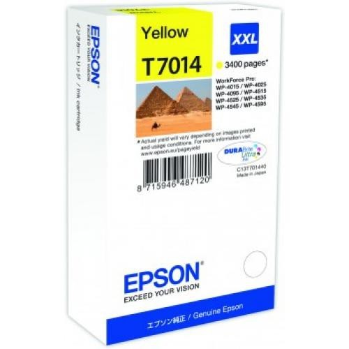 Cartucho ink-jet epson workforce pro wp-4000/wp-4015dn/wp-4020, t7014 amarillo