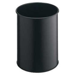 Papelera metálica durable, Ø 26x31,5 cm. 15 litros, negro