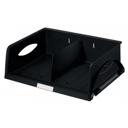 Bandeja portadocumentos leitz sorty standard, acceso apaisado con 1 separador, negro