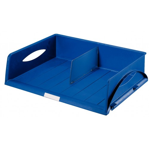 Bandeja portadocumentos leitz sorty jumbo, acceso apaisado con 1 separador, azul