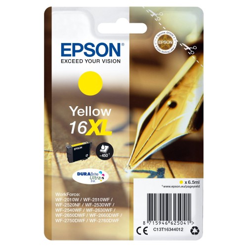 Cartucho ink-jet epson workforce wf-2010w/wf-2510wf/wf-2500 series, 16xl amarillo