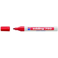Marcador de tinta opaca permanente edding 750 rojo