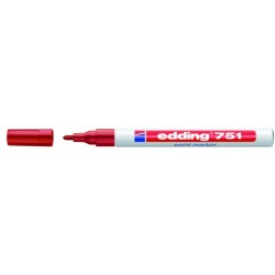 Marcador de tinta opaca permanente edding 751 rojo