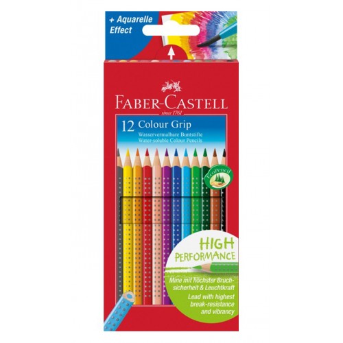 Lápiz de color faber-castell colour grip 2001, colores surtidos, estuche de 12 uds.