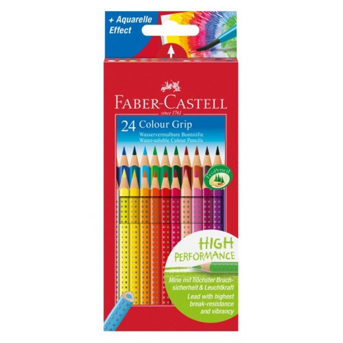 Lápiz de color faber-castell colour grip 2001, colores surtidos, estuche de 24 uds.