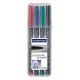 Rotulador permanente staedtler lumocolor 313 s 0,4 mm. colores surtidos, estuche de 4 uds.