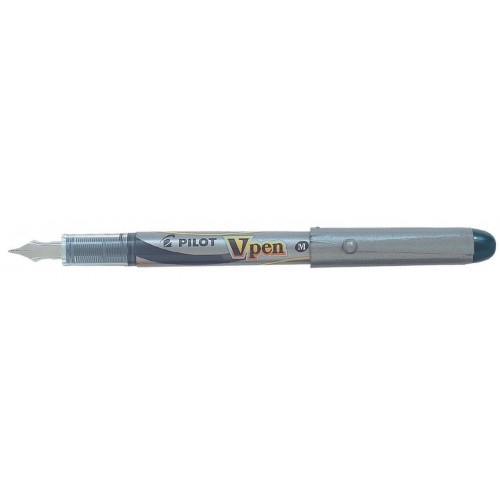 Pluma desechable pilot v-pen silver 0,4 mm. negro