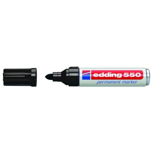 Marcador permanente edding 550 negro.