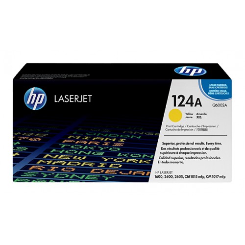 Toner laser hewlett packard color laserjet 1600/2600, 124A amarillo.