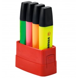 Marcador fluorescente stabilo boss original, colores surtidos, estuche boss parade de 4 uds.