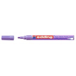 Marcador de tinta opaca permanente edding 751 violeta metálico.
