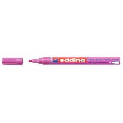 Marcador de tinta opaca permanente edding 751 rosa metálico.