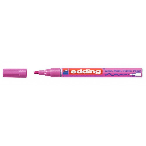 Marcador de tinta opaca permanente edding 751 metálico, rosa