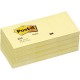 Bloc de notas adhesivas 3m post-it 653, 38x51 mm. canary yellow, pack de 12 blocs