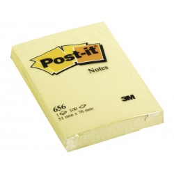 Bloc de notas adhesivas 3m post-it 656, 51x76 mm. canary yellow
