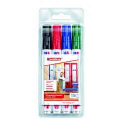 Marcador permanente edding 3000, colores surtidos, estuche de 4 uds.