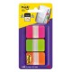 Marcapáginas 3m post-it index rígidos, 25,4x38,1 mm. naranja, rosa y verde, dispensador de 3x22 uds.