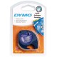 Cinta dymo letratag, 12 mm. x 4 mts. plástico, negro/transparente