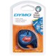 Cinta dymo letratag, 12 mm. x 4 mts. plástico, negro/rojo