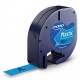 Cinta dymo letratag, 12 mm. x 4 mts. plástico, negro/azul