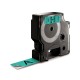Cinta dymo d1, 19 mm. x 7 mts. poliéster, negro/verde