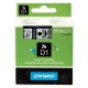 Cinta dymo d1, 24 mm. x 7 mts. poliéster, negro/transparente