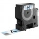Cinta dymo d1, 24 mm. x 7 mts. poliéster, negro/transparente