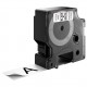 Cinta dymo d1, 24 mm. x 7 mts. poliéster, negro/blanco