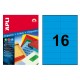 Etiqueta de color azul cantos rectos apli, 105x37 mm. caja de 100 hojas din a4