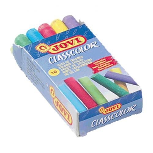 Tiza antipolvo jovi classcolor, colores surtidos, caja de 10 uds.