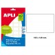 Etiqueta blanca de escritura manual cantos romos apli 10, 105x149 mm. blíster de 10 hojas