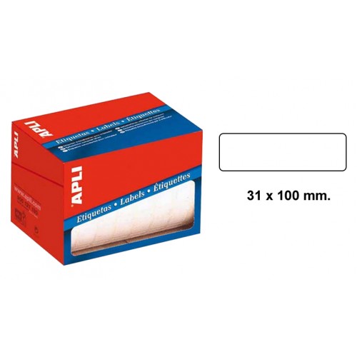 Etiqueta blanca de escritura manual cantos romos apli, 81x110 mm. en rollo