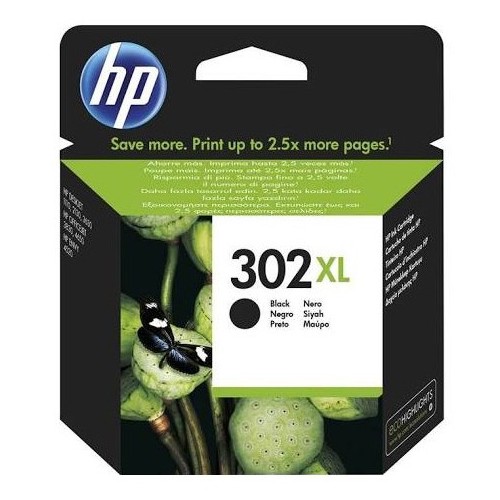 Cartucho ink-jet hewlett packard deskjet 1110/2130/2132 aio, 302xl negro